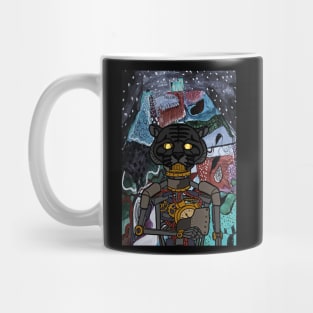 Hunter - Robotic Character with Glass Eyes and Steel Skin in a Mysterious Night Mug